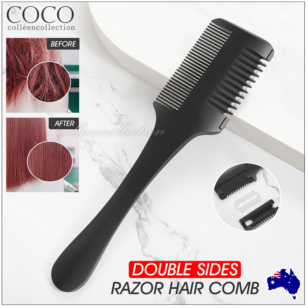 Professional Hairdressers Razor Comb Razor Diy Hair Cutting Thinning Trimmer Au Ebay 