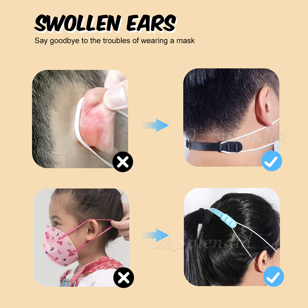 Face Mask Ear Saver Adjustable Straps Release Pain Ear Buckle Extension ...