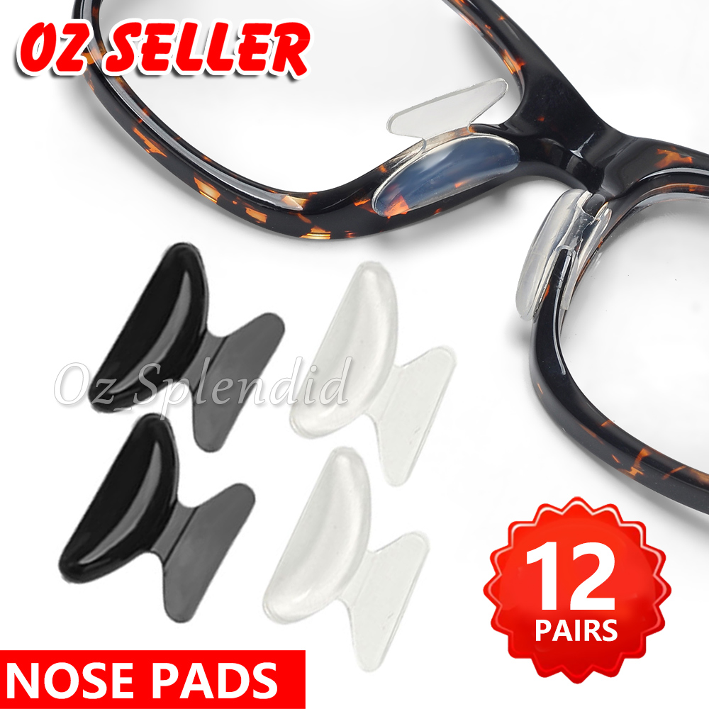 12x Soft Silicone Anti-Slip Stick On Nose Pads For Eyeglass Sunglasses ...