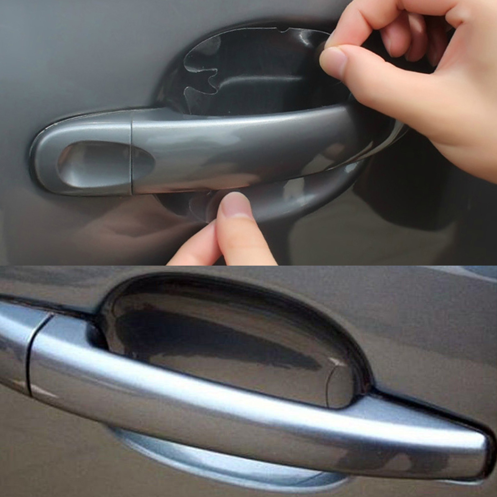 8 pcs Car Door Handle Paint Scratch Protector Film Stickers Transparent